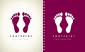 Footprint logo. Trace of the human foot. Imprint of the human foot. Royalty Free Stock Photo